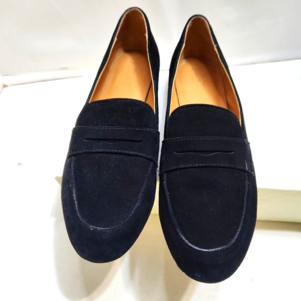 J CREW WOMEN'S BLACK SUADE LOAFERS SIZE 7